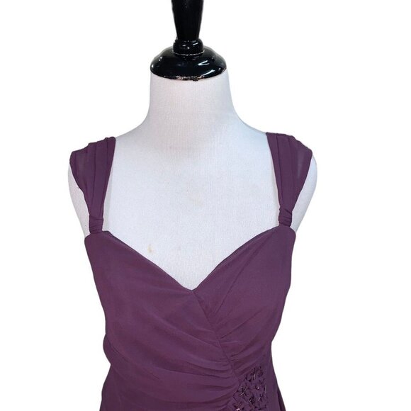 David's Bridal Women's Chiffon Sweetheart Short Dress Size 4 w. Cap Sleeves NWT - Picture 3 of 11